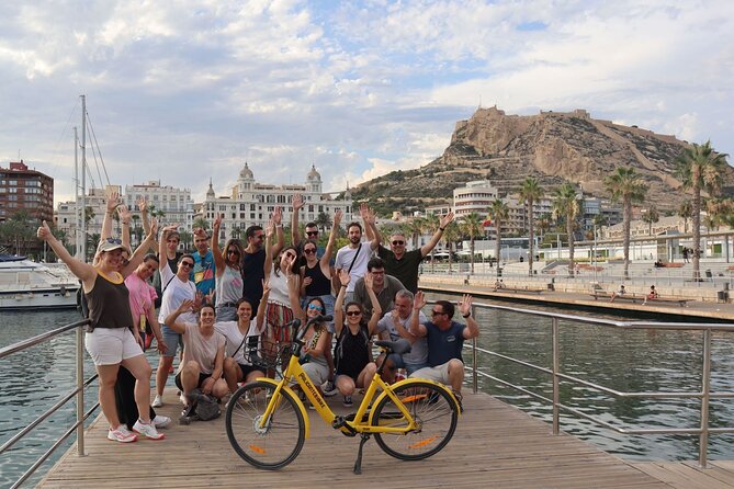 Alicante City & Beach Bike Tour - The Explanada’s red, cream, and black mosaic