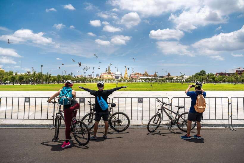 Bangkok: Backstreets and Historic Temples Bike Tour - Crossing the Rama VIII Bridge