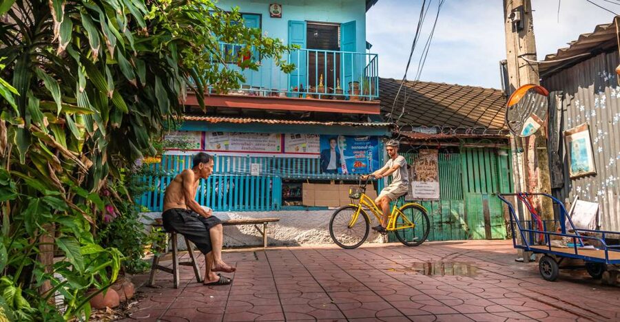 Bangkok Classical Bicycle Tour - Chinatown’s narrow lanes require confidence