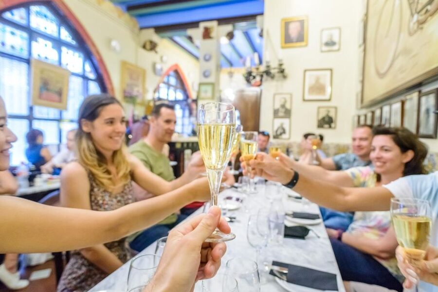 Barcelona eBike Tour with Wine and Tapas Experience - Wine and tapas at a historic local spot