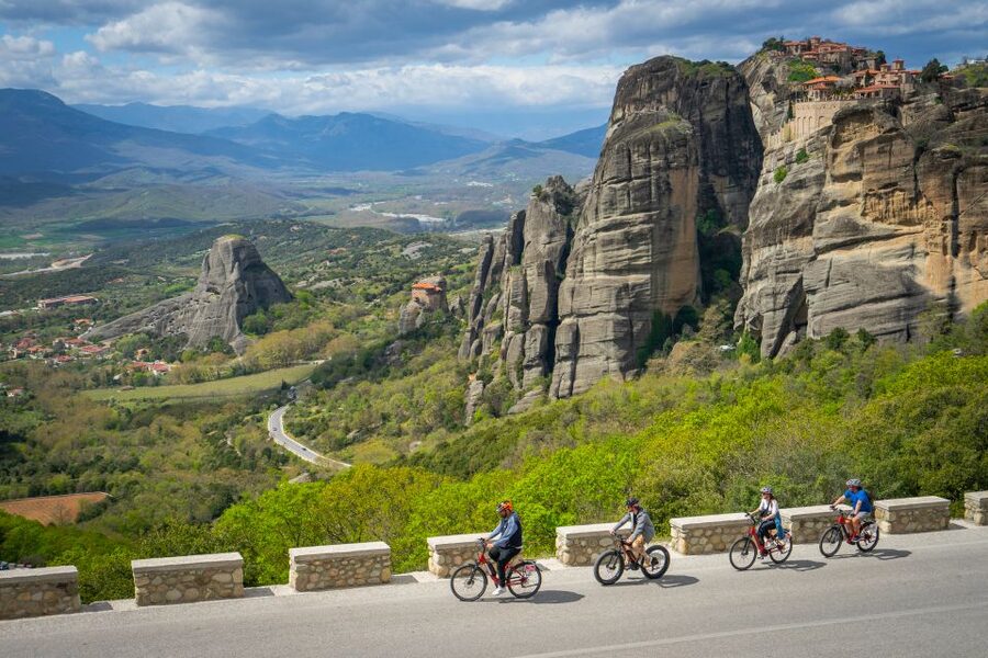 Breath-taking Monasteries Morning E-Bike Tour - Riding toward the UNESCO-protected Meteora area