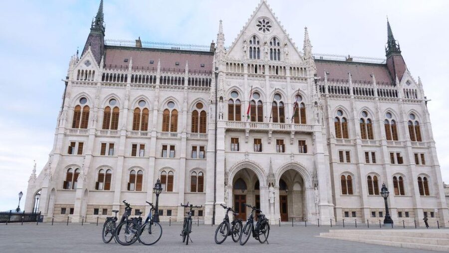 Budapest: Guided E-Bike Sightseeing Tour - Parliament from the Pest side of the Danube