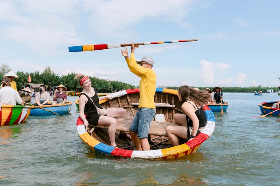 BUFFALO RIDING -BASKET BOAT & BIKE TOUR-HOI AN - Cycling through rice fields and farm lanes