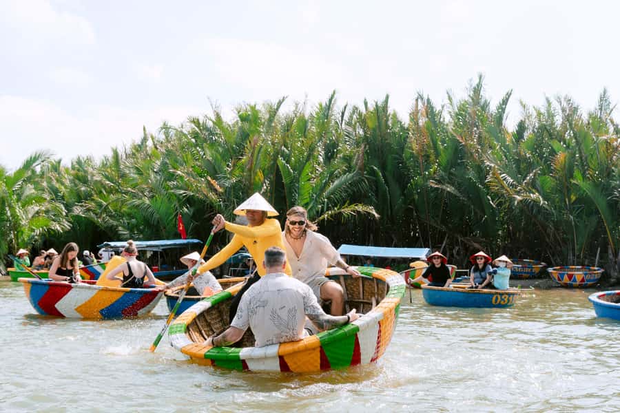 BUFFALO RIDING -BASKET BOAT & BIKE TOUR-HOI AN - Meeting the buffalo on a working farm