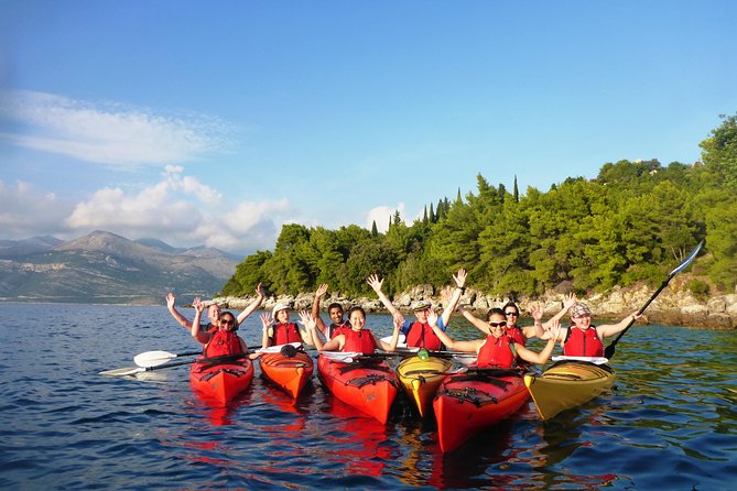 Elaphite Islands Full-Day Kayak and Bike Tour from Dubrovnik - Kayaking from Lopud toward Sipan
