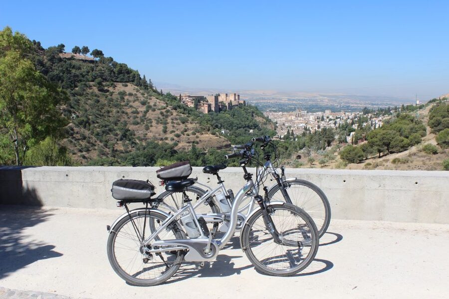 Electric Bike Tour with 2 Options to Explore Granada - Sunset from the top of Granada