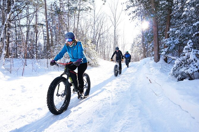 Electric Fat Biking Adventure in Banff | Small Group Adventure - Spray River Trail and the view of Banff Springs