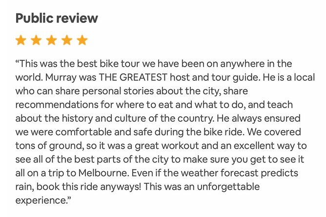 Famous Melbourne City Bike Tour - Laneways, arcades, street art, and rooftop bars