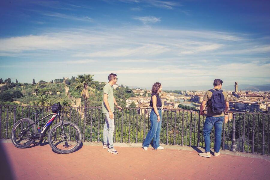 Florence: Guided Electric Bike Tour with Gelato - Piazzale Michelangelo gives you the big Florence view