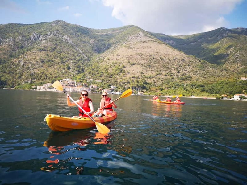From Kotor: Boating, Kayaking, & Cycling Tour - Kayaking along Kotor Bay