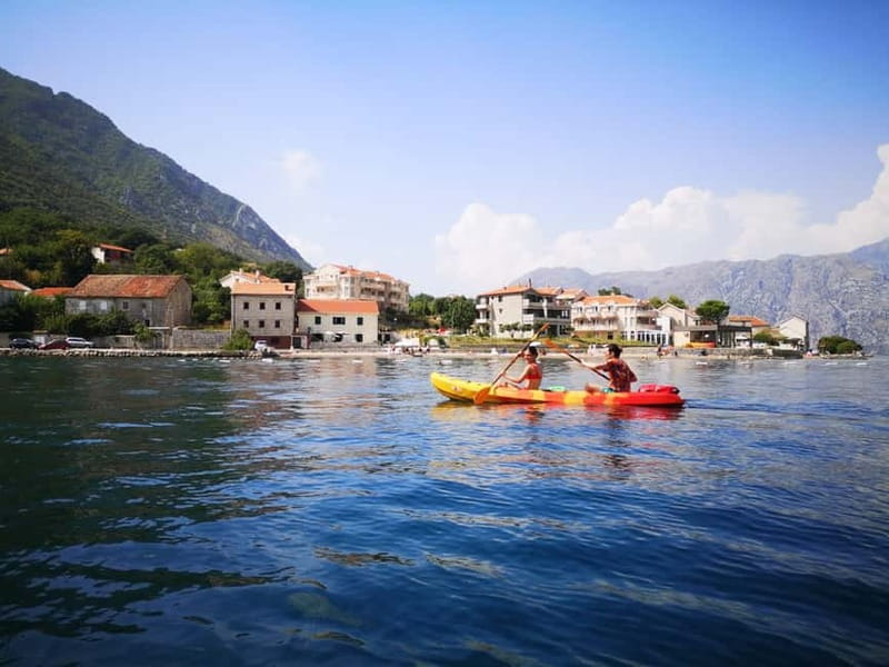 From Kotor: Boating, Kayaking, & Cycling Tour - A short beach break near Kotor