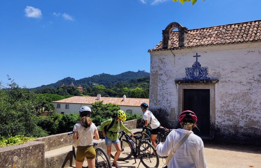 From Lisbon: Sintra and Cascais E-Bike Tour - Climbing toward Peninha Sanctuary