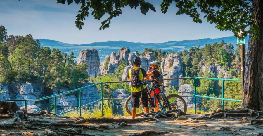 From Prague: E-Mountain Biking Trip to the Bohemian Paradise - The high point at Hruboskalsko Rock Town