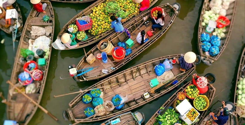 HCM: 2-Day Mekong Floating Market with Cooking & Bike Ride - Sampan canals, honey tea, and local food