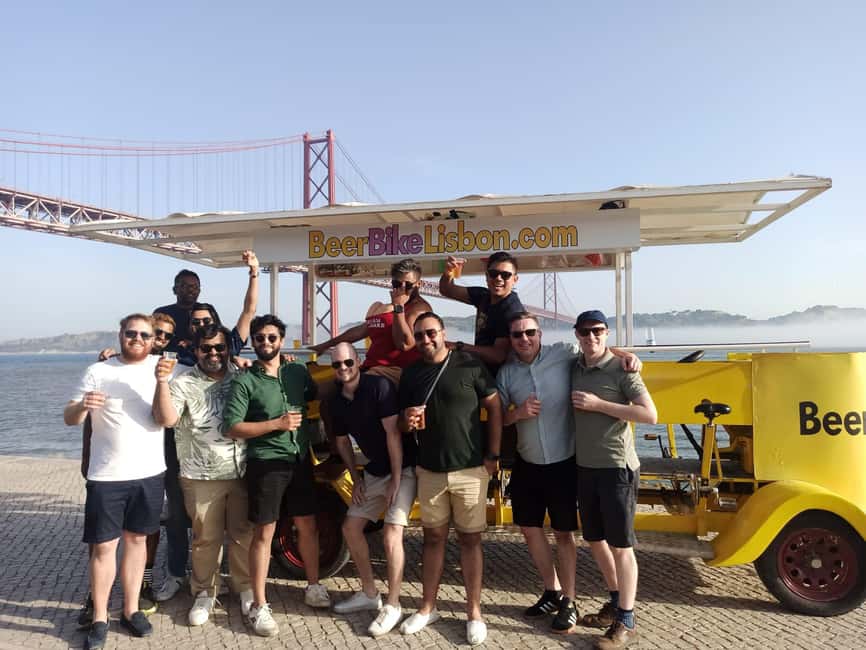 Lisbon: 1-Hour Beer, Sangria or Wine Bike Sightseeing Tour - Drinks, music, and the onboard bar