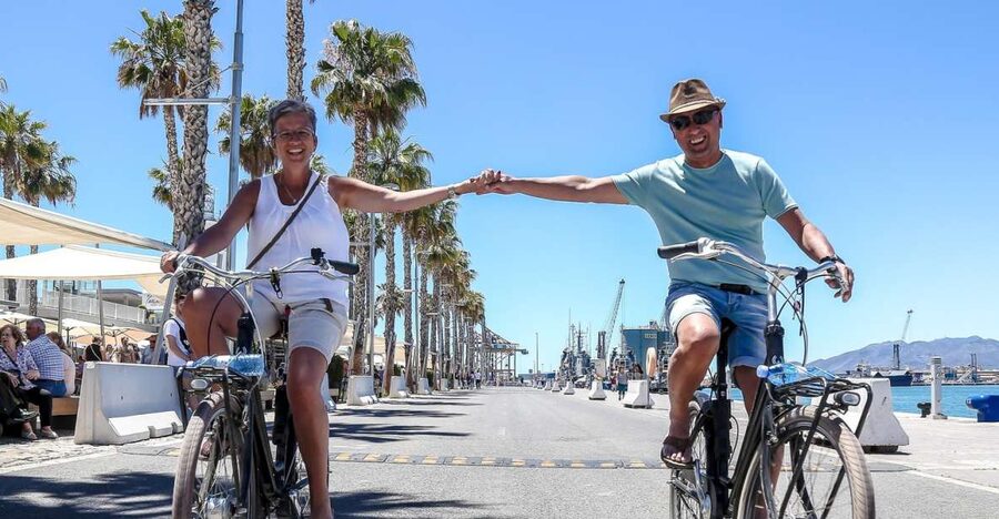 Malaga Bike Tour - Old Town, Marina & Beach - From Plaza de la Marina into old Malaga