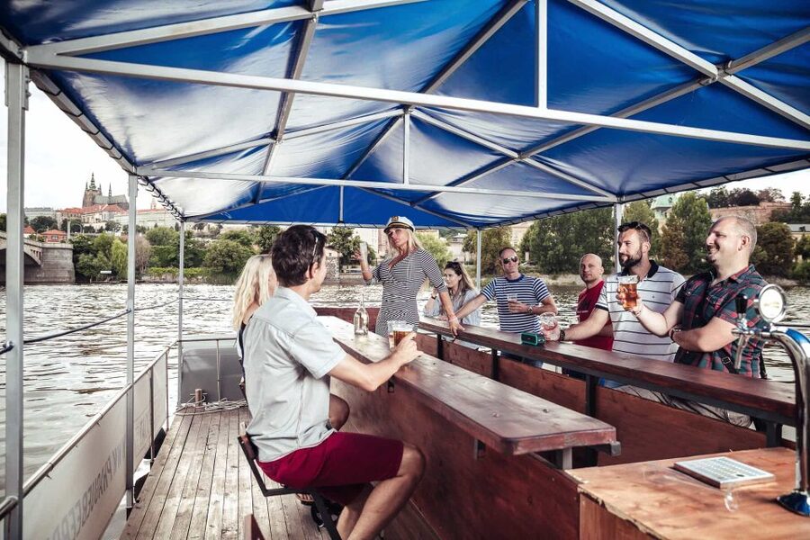 Prague: Private Cycle Boat River Tour with Beer or Prosecco - What the 90-minute route gives you