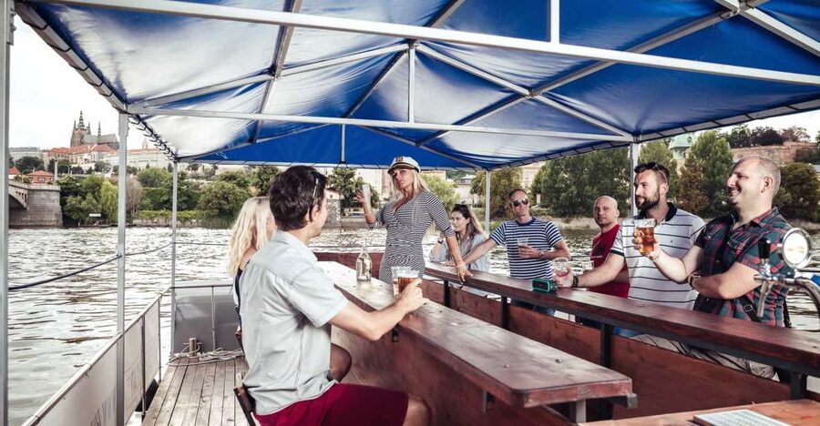 Prague: Private Cycle Boat River Tour with Beer or Prosecco - Beer, prosecco, music, and the social side