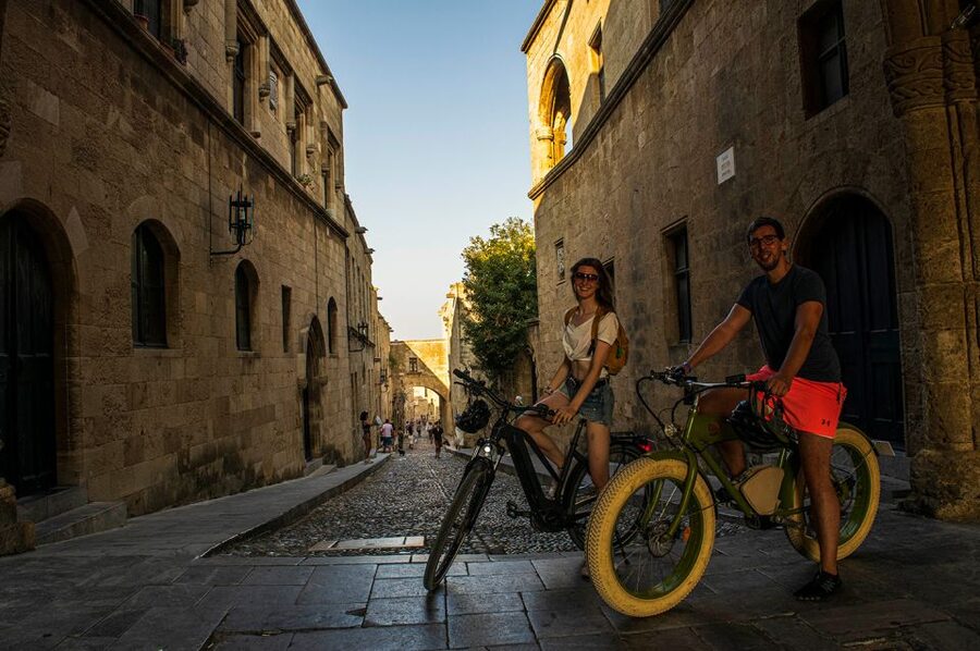 Rhodes: E-bike Highlights Sunset or Morning Photo Tour - Gates, walls, and the quieter side of the fortress