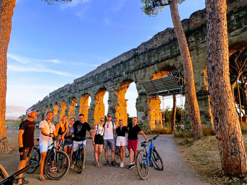Rome: Appian Way & Catacomb Sunset E-bike Tour with Aperitif - Villa di Massenzio, Cecilia Metella, and the old road