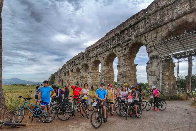 Rome: Appian Way E-bike Tour, Catacombs, Aqueducts & Transfer - Collecting the e-bikes near Cecilia Metella