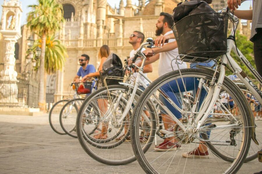 Seville: City Sightseeing and Local Culture Bike Tour - San Telmo Palace and the grand route through central Seville