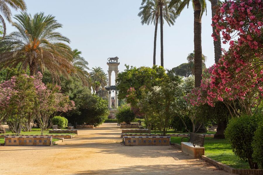 Seville: Relaxing City Bike Tour with a Tour Guide - Orange trees and quiet paths in the Jardines de Murillo