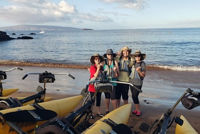 Water Bike Tour in South Maui - Seeing the black sand beach from offshore